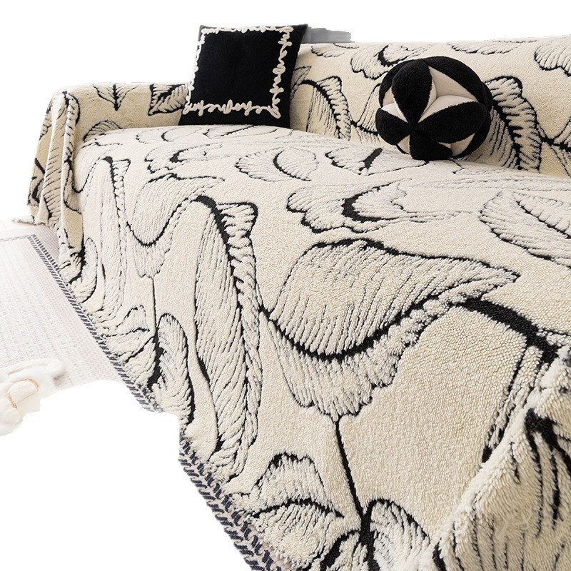 Navlaka za kauč s prugama, univerzalna prilagodba, minimalistički stil, prilagodljivo, materijal: Shu cotton velvet