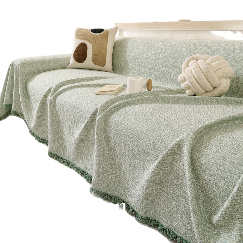 Husă de canapea din bumbac și in, antialunecare, model solid, stil japonez, tip pernă, Shuyi