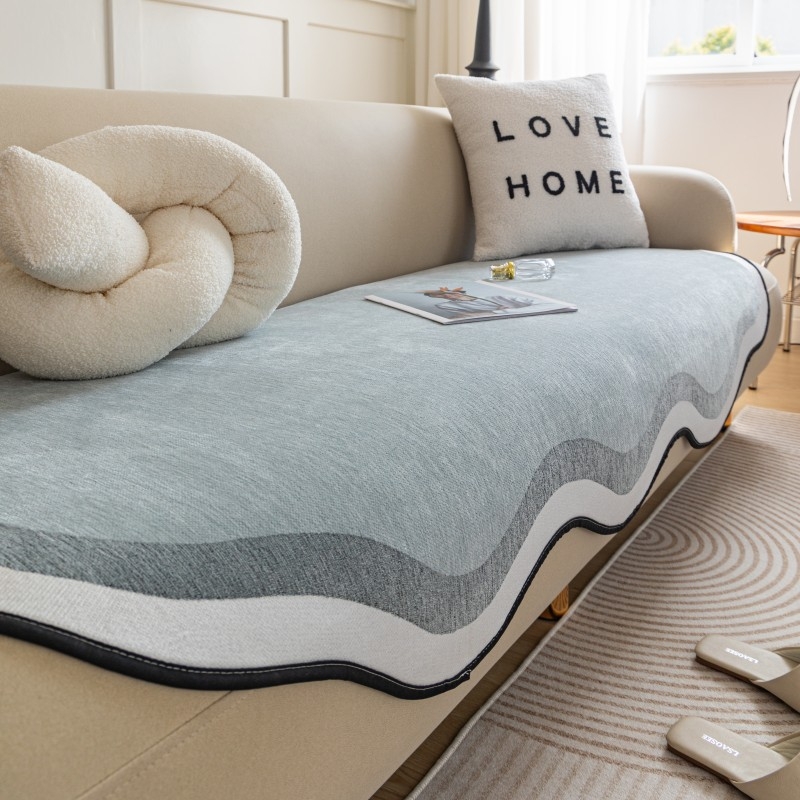 Acoperire pentru pernă canapea pentru canapea de trei locuri, chenille, anti-zgâriere de pisici, antiderapant, stil simplu