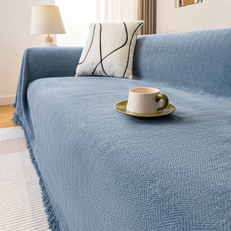 Husă canapea Chenille, model chevron (herringbone), material poliester-bumbac, plăcută la atingere, personalizare disponibilă, lavabilă la mașină, potrivită pentru canapea de tip combinație, stil simplu