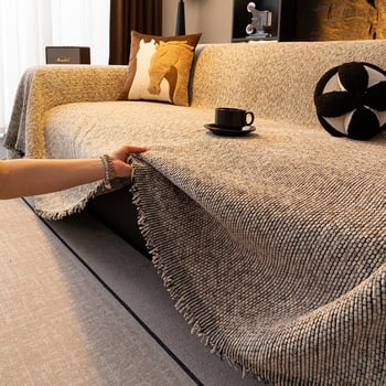 Prosop de canapea din chenille pentru două locuri, stil Nordic, tip pernă, husă de protecție împotriva prafului