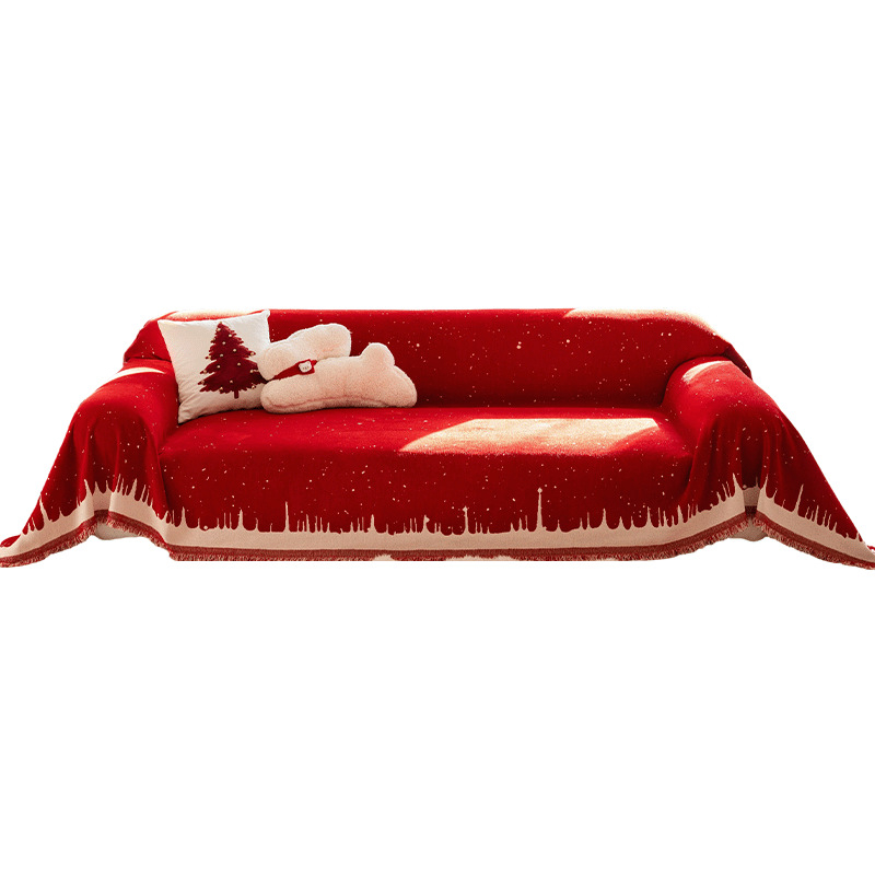 Prosop de canapea Chenille pentru canapea sectional, stil Crăciun, design din țesătură