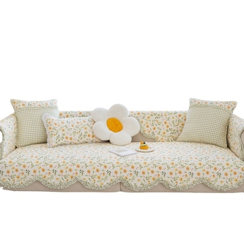 Husă de pernă pentru canapea din bumbac 100%, tapițată, anti-derapare, potrivită pentru canapea de trei locuri, stil modern minimalist, model uni sau floral