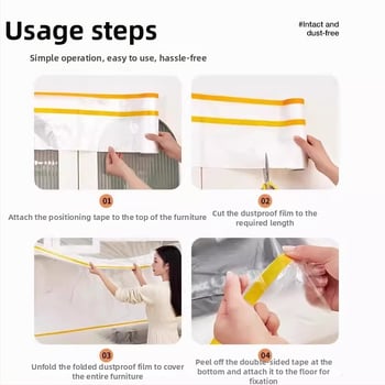 Husă canapea cu folie plastic anti-praf, pentru living, stil simplu modern