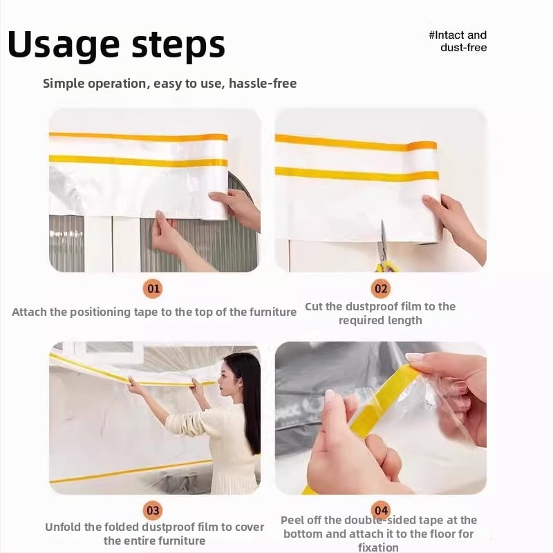 Husă canapea cu folie plastic anti-praf, pentru living, stil simplu modern