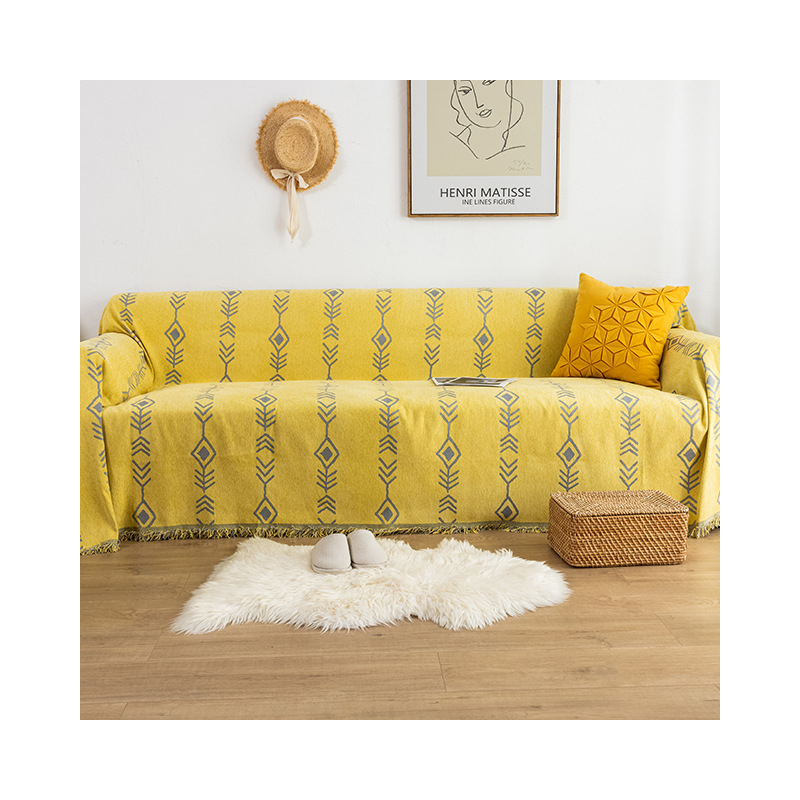 Navlaka za kauč od Chenille s uzorkom riblje kostiju, nordijski minimalistički stil, otporno na mačke