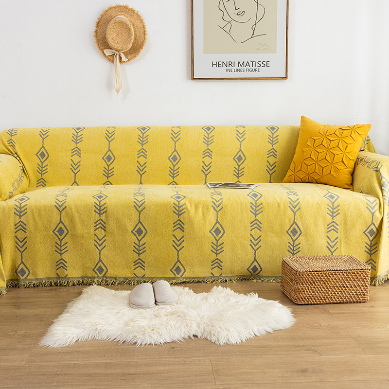 Navlaka za kauč od Chenille s uzorkom riblje kostiju, nordijski minimalistički stil, otporno na mačke