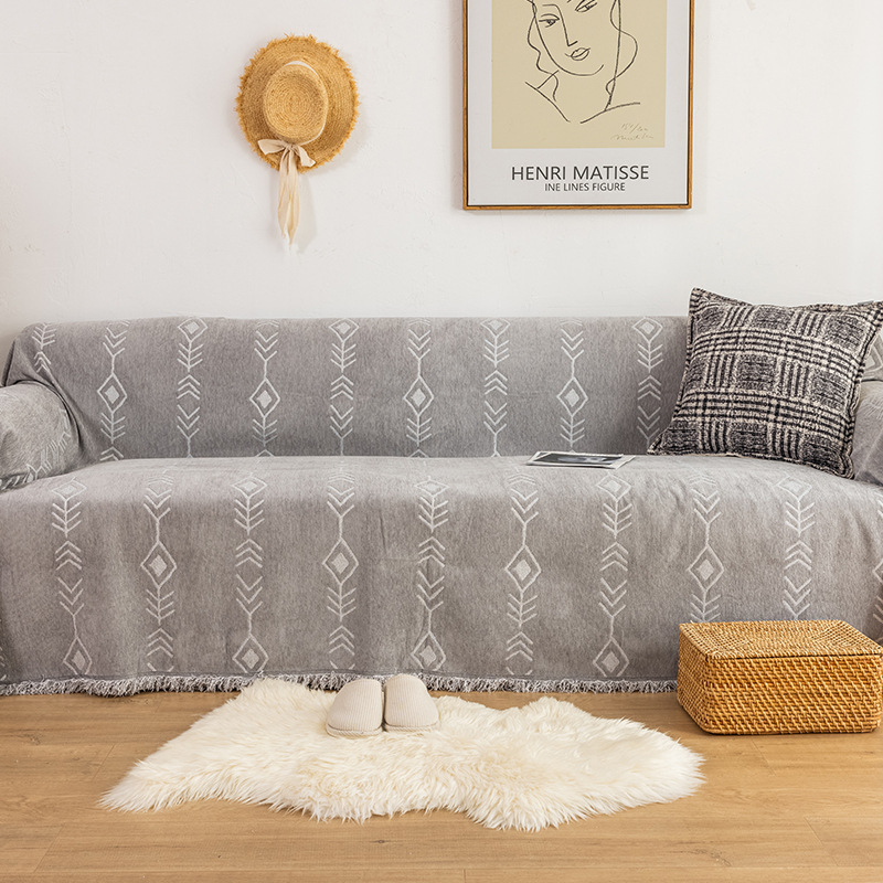 Navlaka za kauč od Chenille s uzorkom riblje kostiju, nordijski minimalistički stil, otporno na mačke