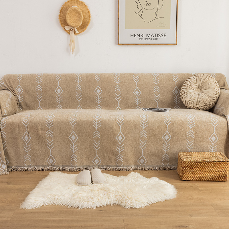 Navlaka za kauč od Chenille s uzorkom riblje kostiju, nordijski minimalistički stil, otporno na mačke