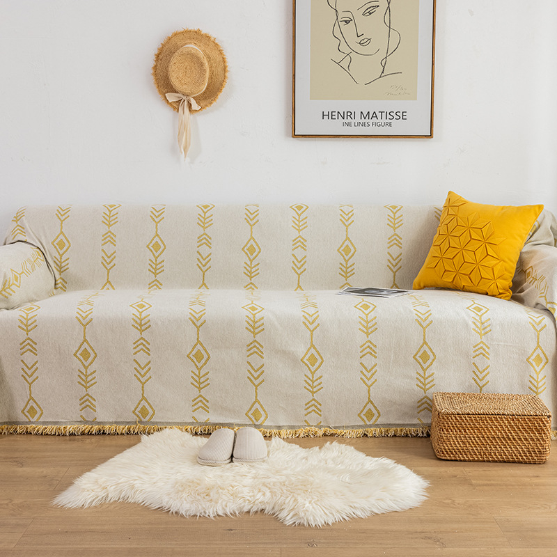 Navlaka za kauč od Chenille s uzorkom riblje kostiju, nordijski minimalistički stil, otporno na mačke