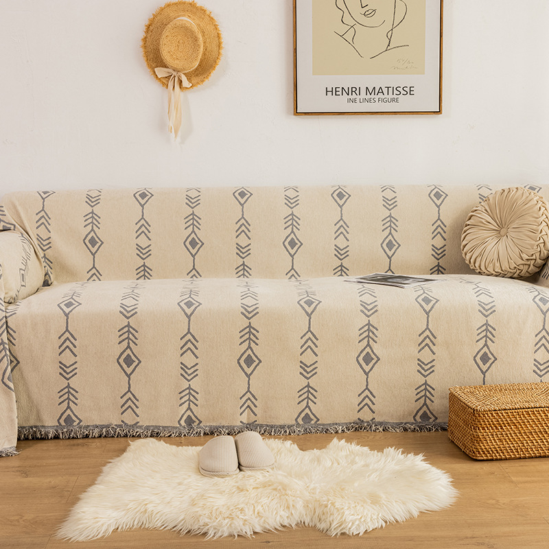 Navlaka za kauč od Chenille s uzorkom riblje kostiju, nordijski minimalistički stil, otporno na mačke