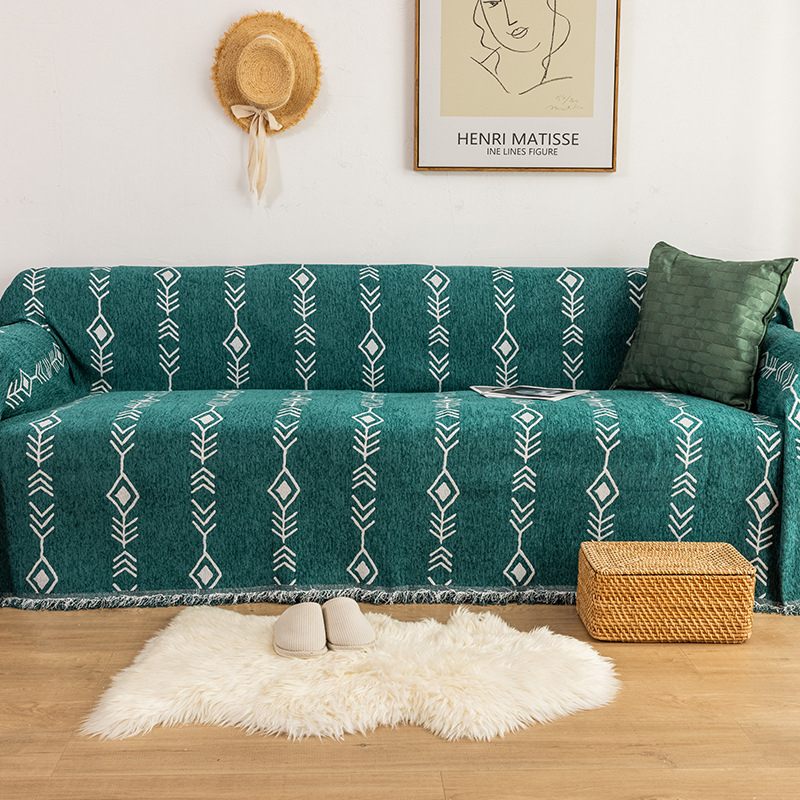 Navlaka za kauč od Chenille s uzorkom riblje kostiju, nordijski minimalistički stil, otporno na mačke