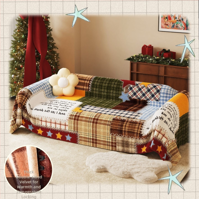 Milk Velvet kanapévédő, univerzális illeszkedés, nyomtatott minta, aranyos rajzfilm-stílus