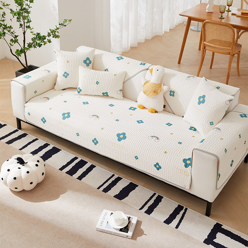 Párnahuzat kanapéhoz viszkóz rostból, testreszabható, virágos mintával, alkalmas kombinált kanapékhoz, friss minimalista stílus és csipke stílus