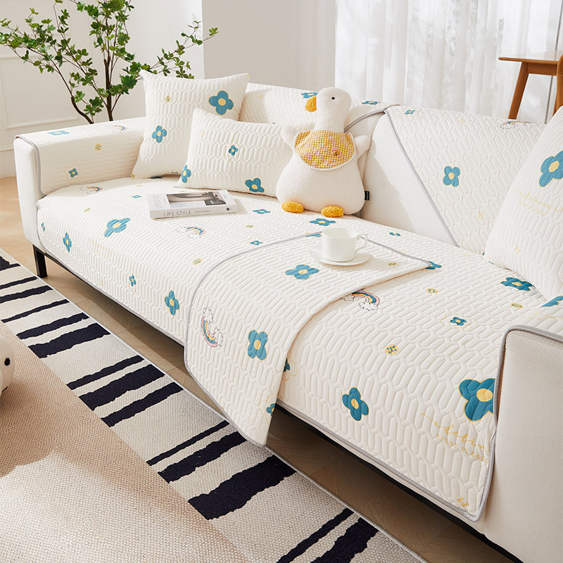 Párnahuzat kanapéhoz viszkóz rostból, testreszabható, virágos mintával, alkalmas kombinált kanapékhoz, friss minimalista stílus és csipke stílus