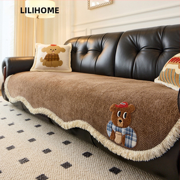 Chenille navlaka za jastuke za kutnu garnituru, s karikaturističkim uzorkom, minimalisticki stil, model Cushion Cloth Type