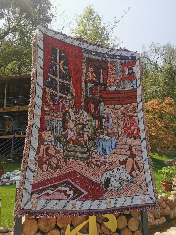 Idilični europski stil kauč prekrivač s cvjetnim uzorkom — poliester, zaštitna navlaka za trosjedni kauč