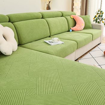 Debeli navlaka za kauč s elastičnim punjenjem, univerzalni set za kauč- chaise longue, protuklizna zaštitna navlaka, skandinavski stil