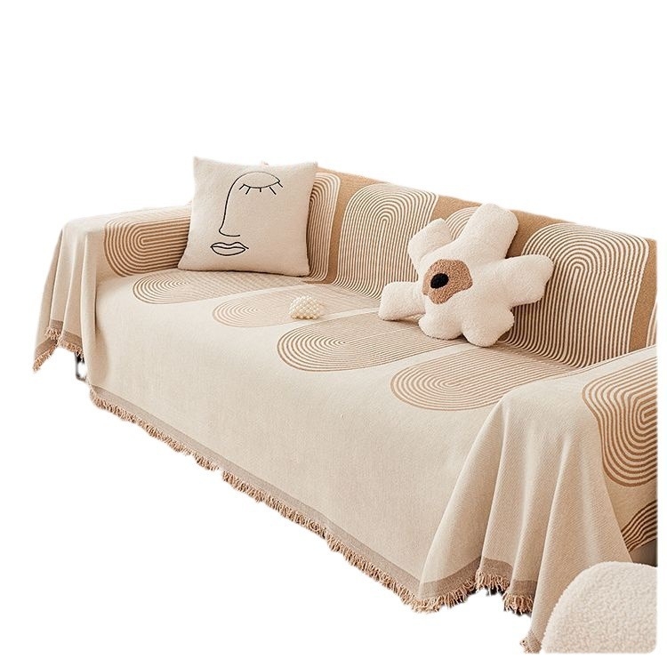 Chenille navlaka za kauč, minimalistički nordijski stil, prugasti uzorak, univerzalno za sve sezone, otporan na grebanje mačaka