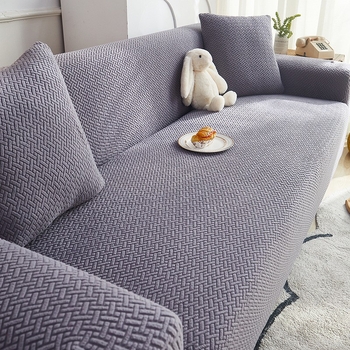 Navlaka za kutnu sofu od fleece materijala, jednobojni uzorak, minimalistički stil, proljeće 2026