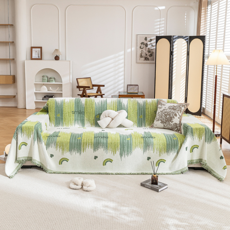 Покривало за диван с бохемски стил и кленово листо, жакард Chenille, цяло покритие за триседящ диван, подходящо за всички сезони, нов стил