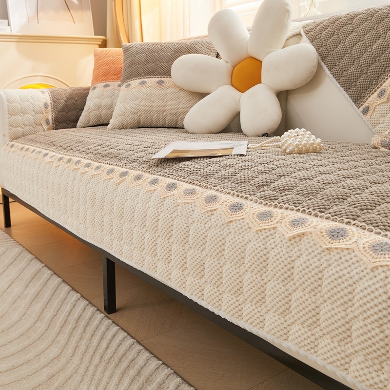 Corduroy jastuk za kauč, debeli, protuklizni, zimska toplina, jednobojna