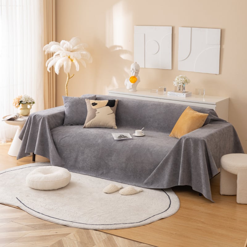 Chenille navlaka za kauč za kutnu sofu, jedinstven uzorak, moderan minimalistički stil