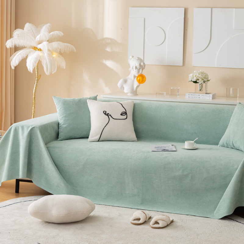 Chenille navlaka za kauč za kutnu sofu, jedinstven uzorak, moderan minimalistički stil