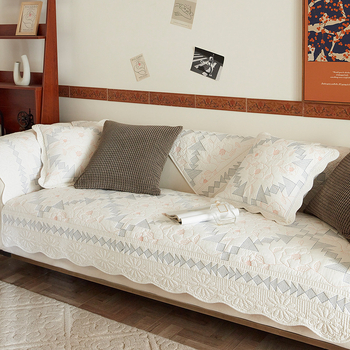 Navlaka za jastučnicu kauča, francuskog stila, vintage vez, protuklizna, pamuk