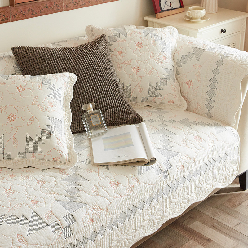 Navlaka za jastučnicu kauča, francuskog stila, vintage vez, protuklizna, pamuk