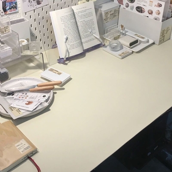 Bijela PVC podloga za stol, prilagodljiva veličina, podloga za PC, vodootporna i otporna na ulja, moderan minimalistički stil