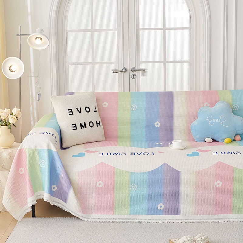 Κάλυμμα καναπέ με γεωμετρικό σχέδιο, στυλ Ins, από πολυεστέρα-βαμβάκι, προστατευτικό κάλυμμα για συνδυασμένους καναπέδες