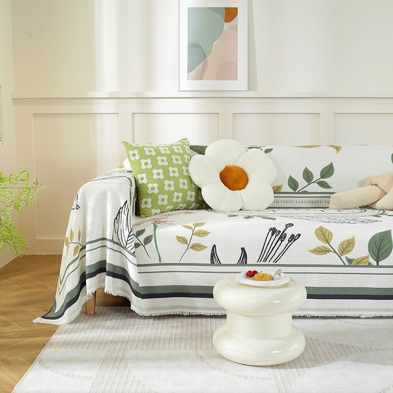 Κάλυμμα καναπέ με γεωμετρικό σχέδιο, στυλ Ins, από πολυεστέρα-βαμβάκι, προστατευτικό κάλυμμα για συνδυασμένους καναπέδες