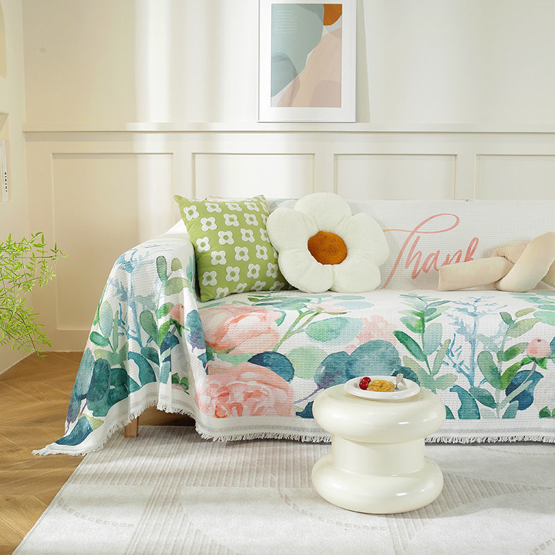 Κάλυμμα καναπέ με γεωμετρικό σχέδιο, στυλ Ins, από πολυεστέρα-βαμβάκι, προστατευτικό κάλυμμα για συνδυασμένους καναπέδες