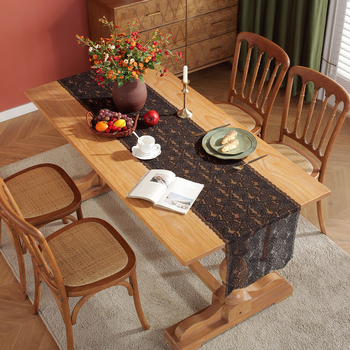 Διάδρομος τραπεζιού – πολυεστέρας, φλοράλ μοτίβο, γαλλικό στυλ, ορθογώνιο σχήμα