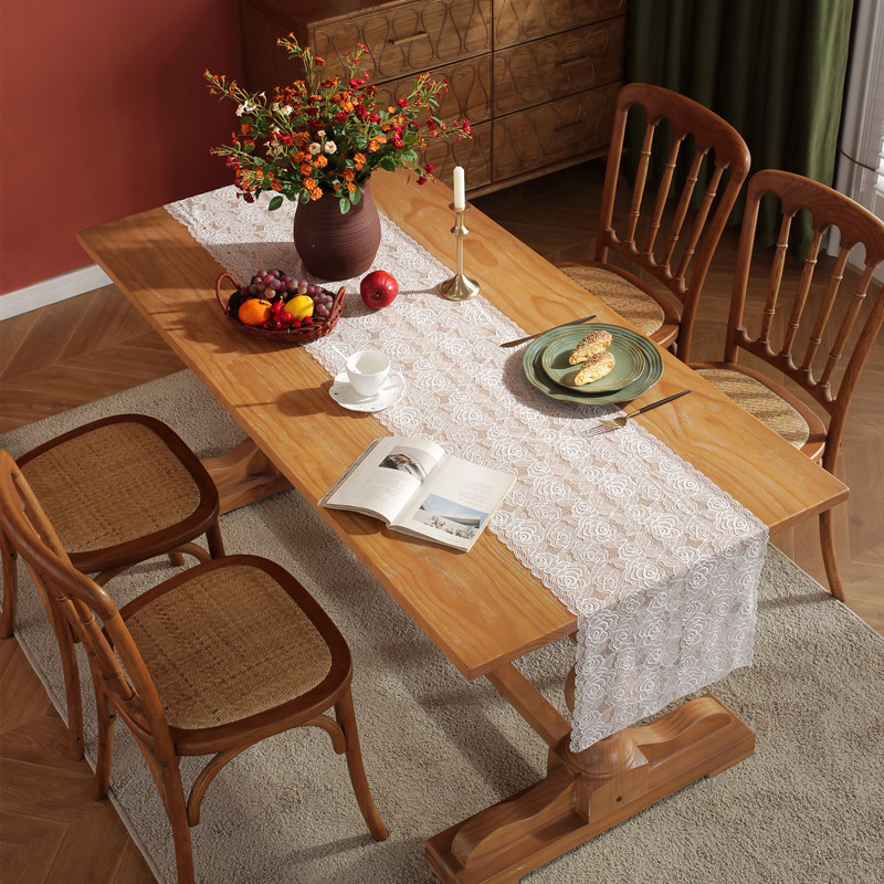 Διάδρομος τραπεζιού – πολυεστέρας, φλοράλ μοτίβο, γαλλικό στυλ, ορθογώνιο σχήμα