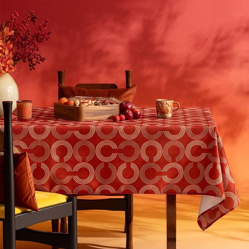 Τραπεζομάντηλο Duomeiya, πολυεστέρας, αδιάβροχο, ορθογώνιο, εορταστικό μοτίβο, Νέο κινεζικό στυλ