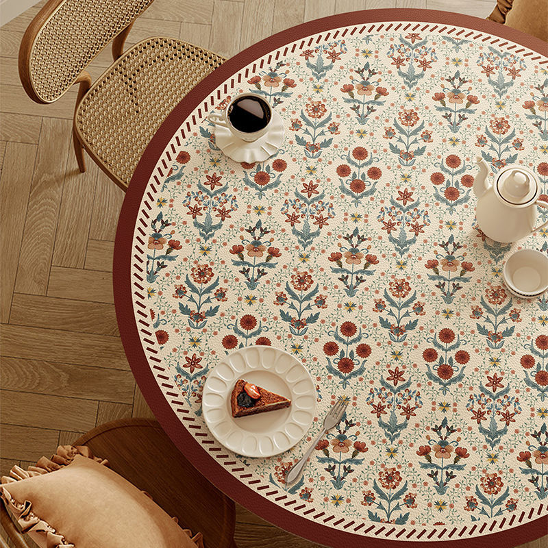 Κύκλικό PU τραπεζομάντηλο – Αδιάβροχο, Ανθεκτικό στα λίπη, Αντι-καψίματα και Θερμική μόνωση, Ριγέ σχέδιο