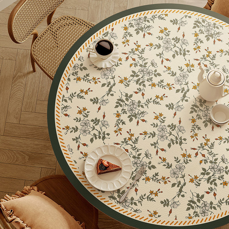 Κύκλικό PU τραπεζομάντηλο – Αδιάβροχο, Ανθεκτικό στα λίπη, Αντι-καψίματα και Θερμική μόνωση, Ριγέ σχέδιο