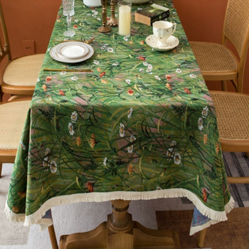 Pastoralni stolnjak s margaritarama, kvadratnog oblika, od tkanine, protuklizan, otporan na prašinu, dekorativan završetak, moderni minimalistički stil
