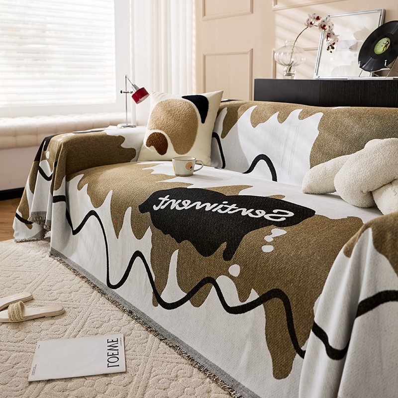 Κάλυμμα καναπέ από chenille για διαμορφωμένο καναπέ, ριγέ σχέδιο, φρέσκο και δροσερό στυλ, προστατευτικό κάλυμμα καναπέ