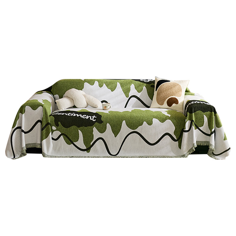 Κάλυμμα καναπέ από chenille για διαμορφωμένο καναπέ, ριγέ σχέδιο, φρέσκο και δροσερό στυλ, προστατευτικό κάλυμμα καναπέ