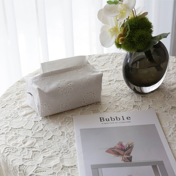 Τραπεζομάντηλο με κεντήματα δαντέλας, πολυεστέρας, ορθογώνιο, γαλλικό στυλ, φυτικά μοτίβα