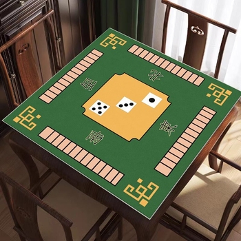 Mat za stol za mahjong, kvadratnih oblika, poliester, anti-slip i otporan na habanje, geometrijski uzorak