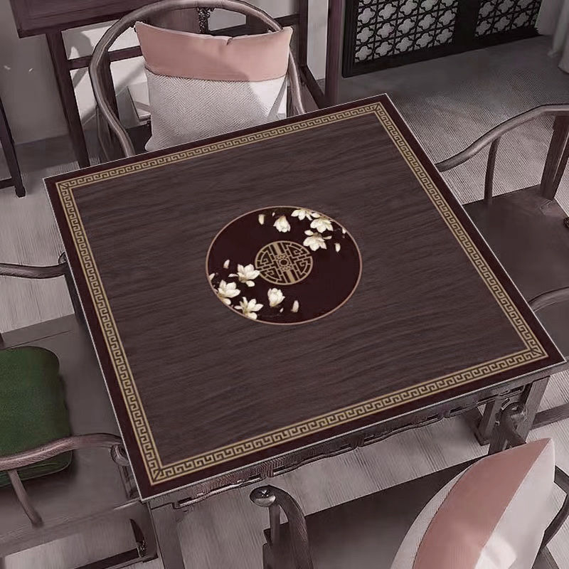 Mat za stol za mahjong, kvadratnih oblika, poliester, anti-slip i otporan na habanje, geometrijski uzorak