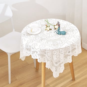 Čipkasti stolnjak za stol s motivom srca, ovalni oblik, otporan na habanje