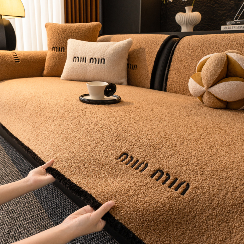 Μαξιλάρι καναπέ από βελούδινο ύφασμα, συμβατό με συνδυαστικούς καναπέδες, μινιμαλιστικό μοντέρνο στυλ, τύπος μαξιλαριού-pad, αντιολισθητική επιφάνεια