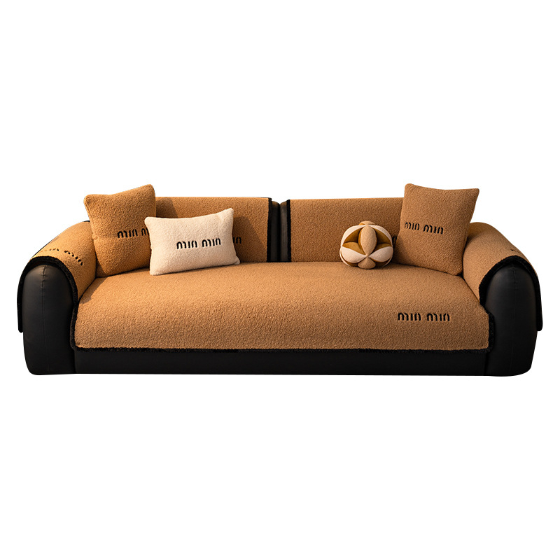 Μαξιλάρι καναπέ από βελούδινο ύφασμα, συμβατό με συνδυαστικούς καναπέδες, μινιμαλιστικό μοντέρνο στυλ, τύπος μαξιλαριού-pad, αντιολισθητική επιφάνεια