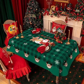 Plišani stolnjak kvadratnog oblika, uzorak pahulje/mreža/otisak, crtani stil; (Materijal: pliš; Oblik: kvadratni; Uzorak: pahulje snijega/mreža/otisak; Stil: crtani; Funkcije: otporno na nabor, otpornost na habanje, otpornost na visoke temperature)