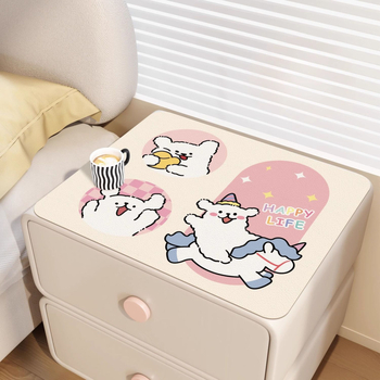 Podmetač za noćni ormarić, protuklizni, otporan na opeklinu, PVC, kvadratni, s ljubkim motivom životinja